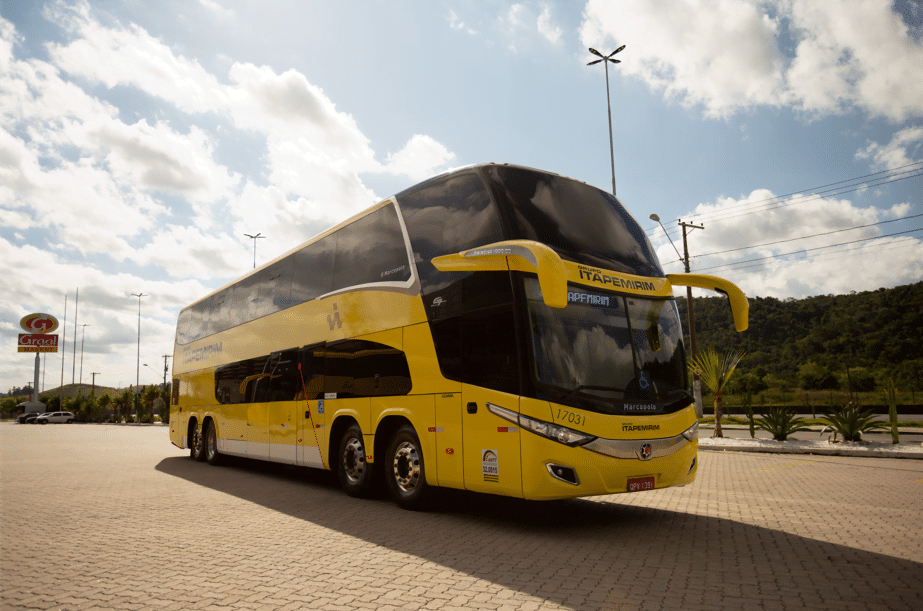 ônibus da Itapemirim em pátio