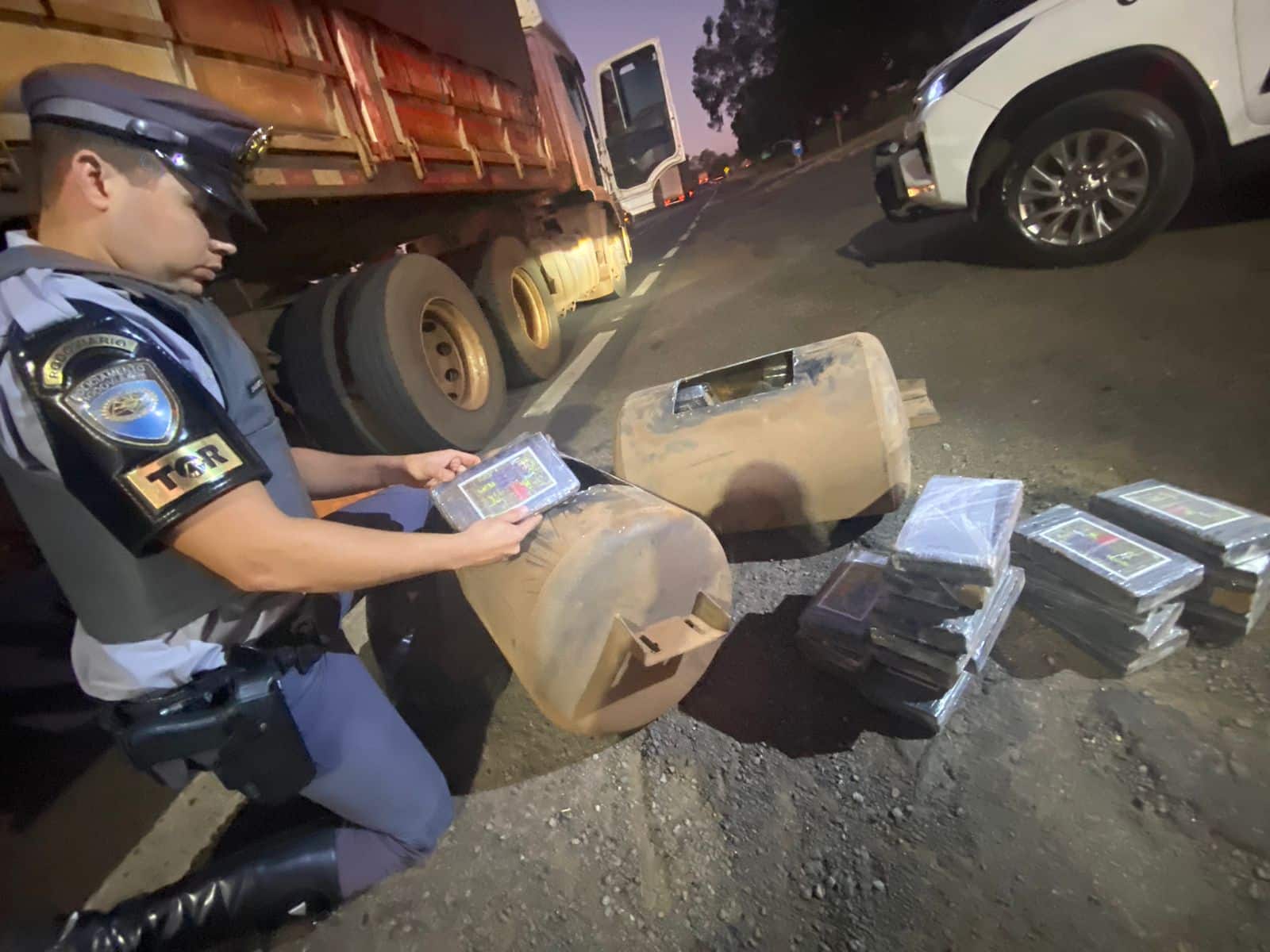 Polícia Militar Rodoviária apreende 112 kg de cocaína em Presidente Prudente