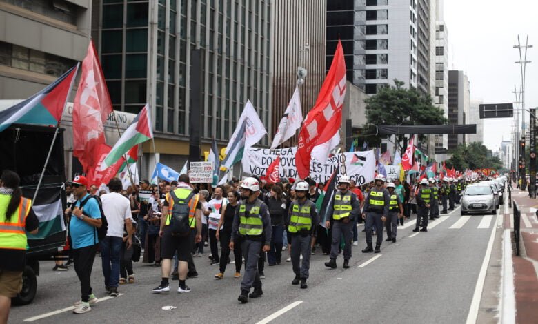 Ato a favor da Palestina pede fim da guerra