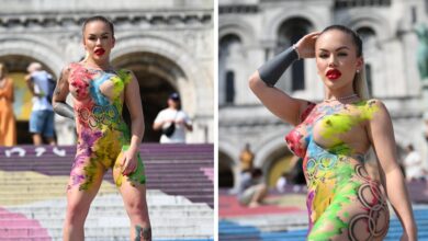 Modelo brasileira é interrompida pela Polícia em performance artística em Paris