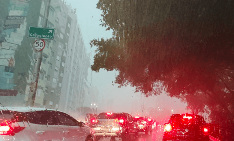 Chuva na área central de São Paulo