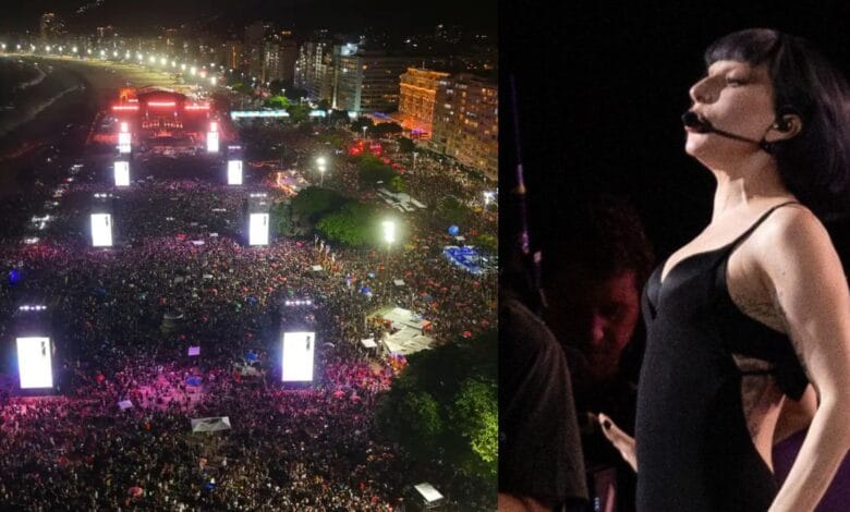 Lady Gaga reúne 2,1 milhões de pessoas em show gratuito em Copacabana