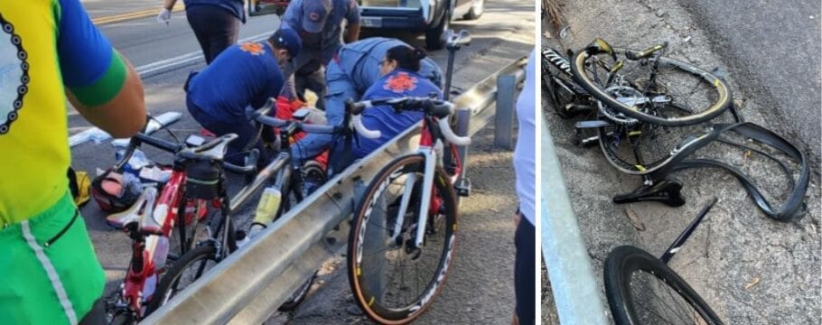 Motorista invade contramão e atropela ciclistas em Franco da Rocha