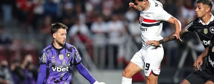 São Paulo marca cedo, segura o Botafogo e encosta no G-6