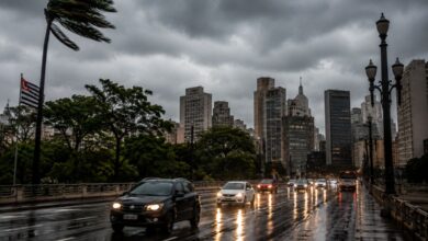 Sexta-feira será marcada por chuva, ventos fortes e temperaturas amenas em São Paulo