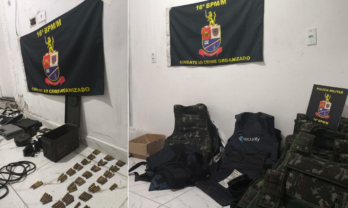 Polcia Militar encontra arsenal escondido em parede de imvel em Paraispolis