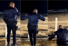 Cratera se abre na orla de Praia Grande e “engole” guarda civil