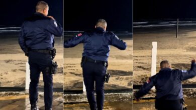 Cratera se abre na orla de Praia Grande e “engole” guarda civil