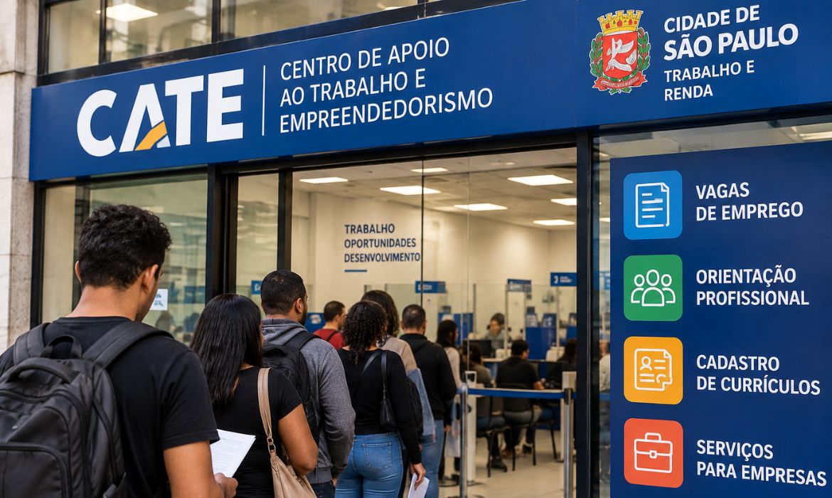 Cate tem mais de 3.600 vagas em São Paulo; salários chegam a R$ 6 mil